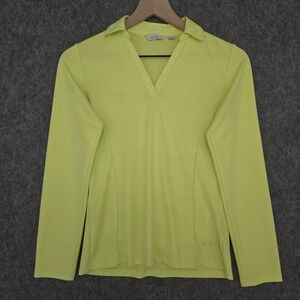 Lady Hagen Polo Shirt Womens XS Lime Green Long Sleeve Golf Stretch Top Athletic